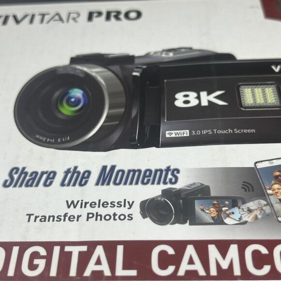 Vivitar 8K Camcorder Record Events 64MP 3 Touchscreen WiFi 18x Zoom Night Vision - Picture 9 of 13